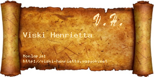 Viski Henrietta névjegykártya